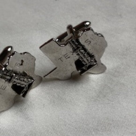 Silver Cufflinks in the shape of the state of Texas, OS - Picture 6 of 7